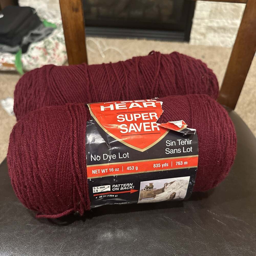 Lot New & Used Yarn Red Heart CLARET #368 7 oz 100% Acrylic Worsted Wt #4